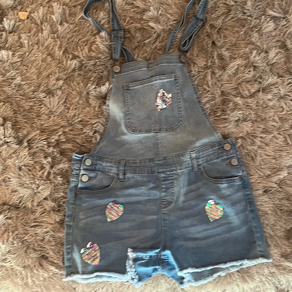Size 16 Justice Overalls w/ Patches